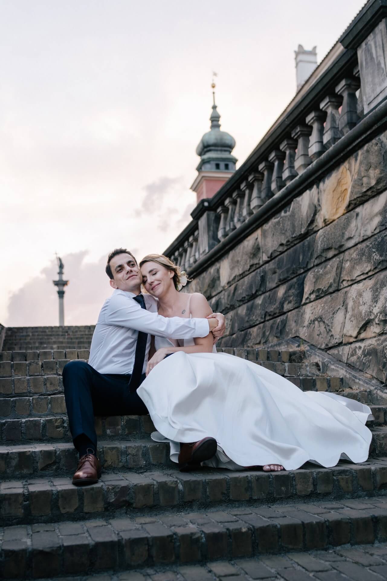 Romantyczna sesja ślubna Warszawa Plac Zamkowy Stare Miasto